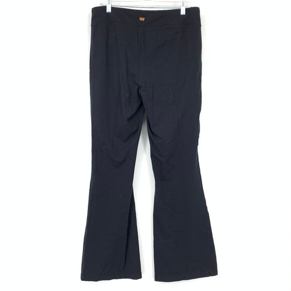 Lucy Activewear Power Flare Leg Yoga Pants Womens Size XL Black Pull On Waist - Picture 2 of 7